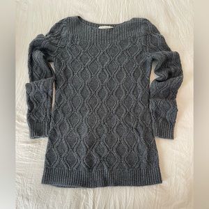 Gray cable sweater